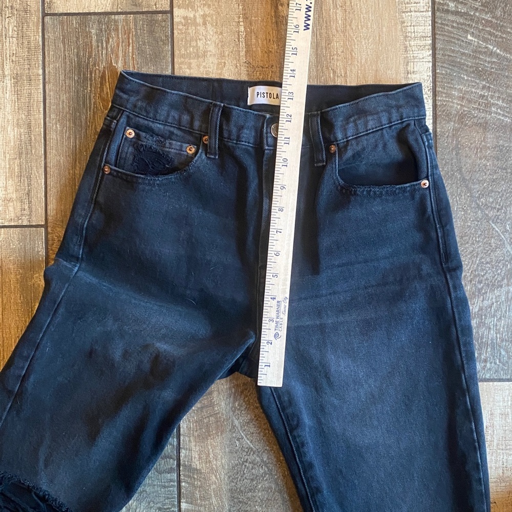 Pistola black high-rise jeans feature knee distressing - Picture 7 of 10
